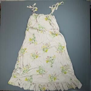 A Loves A Floral Maxi Dress S | Cottagecore Tie Strap Ruffle Hem